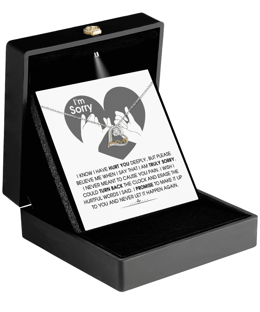Apology Gift for Girlfriend, Wife, Soulmate - Sorry, Hurtful Words - Love Dancing Heart Pendant Necklace - Mallard Moon Gift Shop