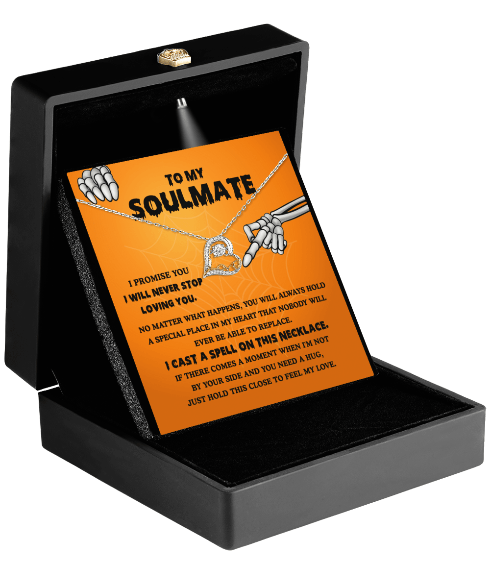 Soulmate-Never Stop Loving Halloween Love Dancing Heart Necklace - Mallard Moon Gift Shop