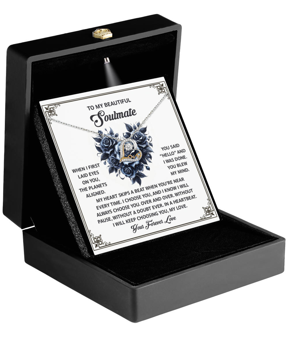 To My Beautiful Soulmate - Love Dancing Heart Necklace – A Romantic Gift to Celebrate Endless Love and Devotion - Mallard Moon Gift Shop