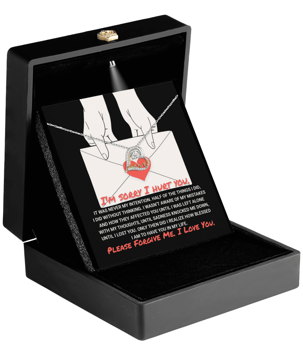 Apology Gift for Girlfriend, Wife, Soulmate - Sorry, Without Thinking - Love Dancing Heart Pendant Necklace - Mallard Moon Gift Shop
