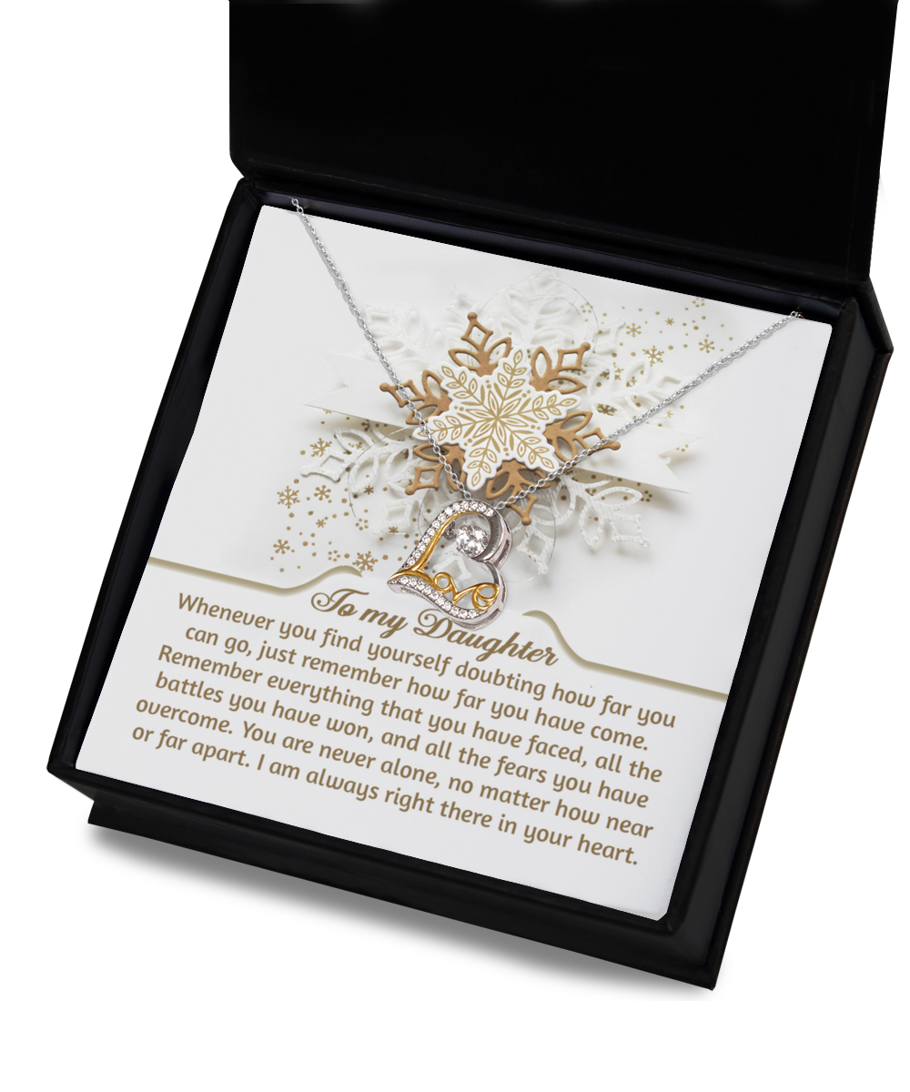 Gift for Daughter - You Are Never Alone - Dancing Heart Pendant Necklace - Mallard Moon Gift Shop