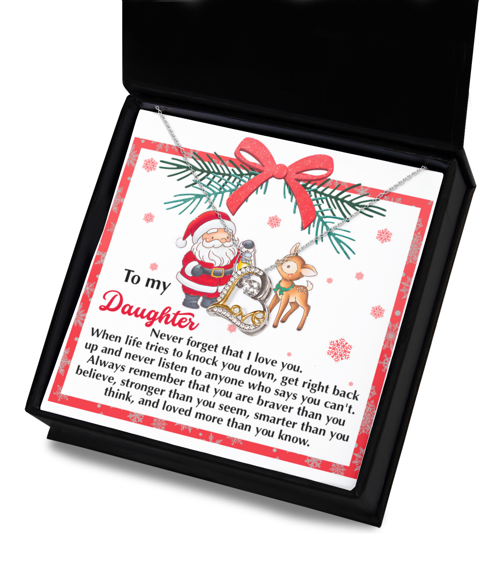 Gift for Daughter - Get Back Up - Love Dancing Heart Pendant Necklace - Mallard Moon Gift Shop