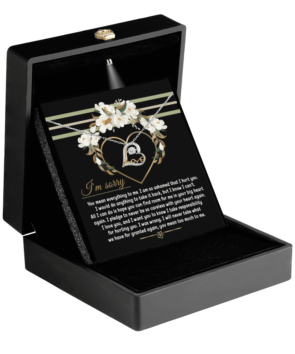 Apology Gift for Girlfriend, Wife, Soulmate - Sorry, Big Heart - Love Dancing Heart Pendant Necklace - Mallard Moon Gift Shop
