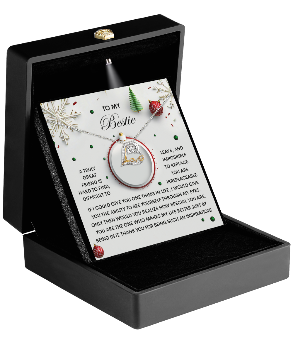 Gift for Bestie - The One - Love Dancing Heart Pendant Necklace - Mallard Moon Gift Shop