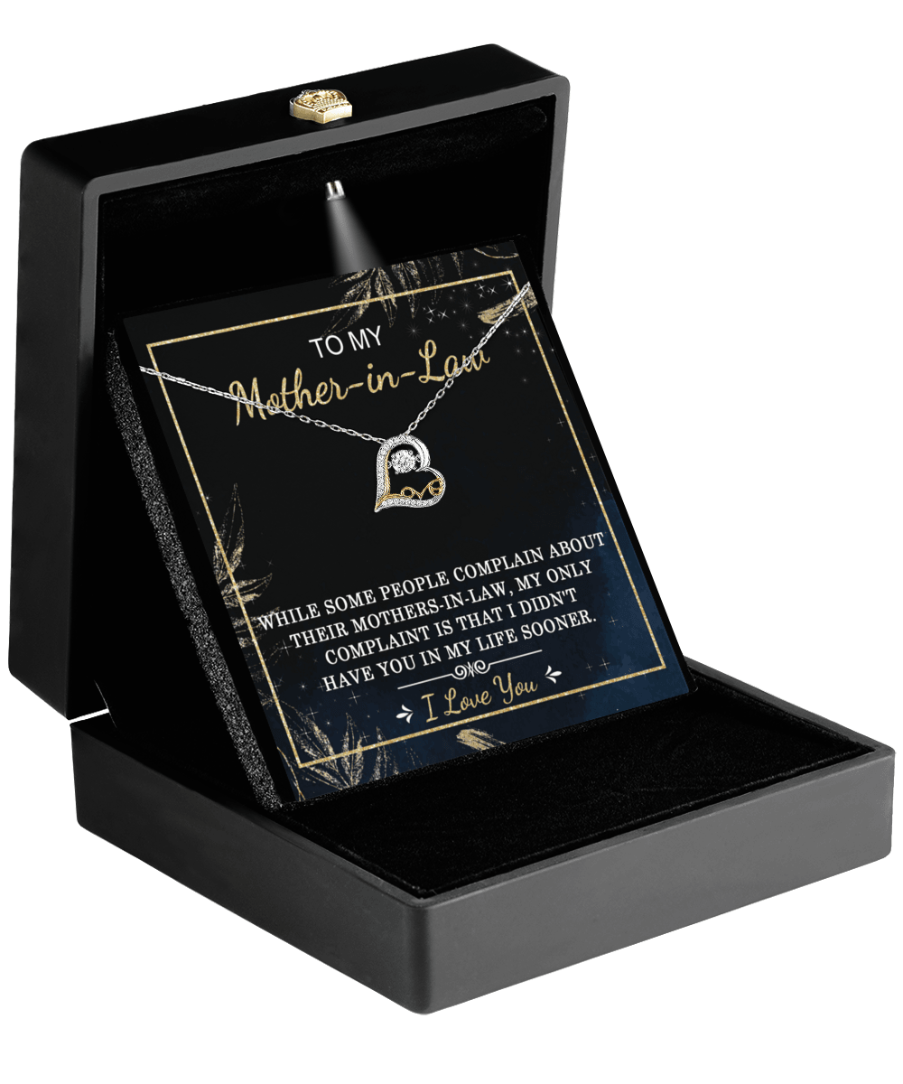 Gift for Mother-in-Law I Wish You Were In My Life Sooner Dancing Heart Pendant Necklace - Mallard Moon Gift Shop