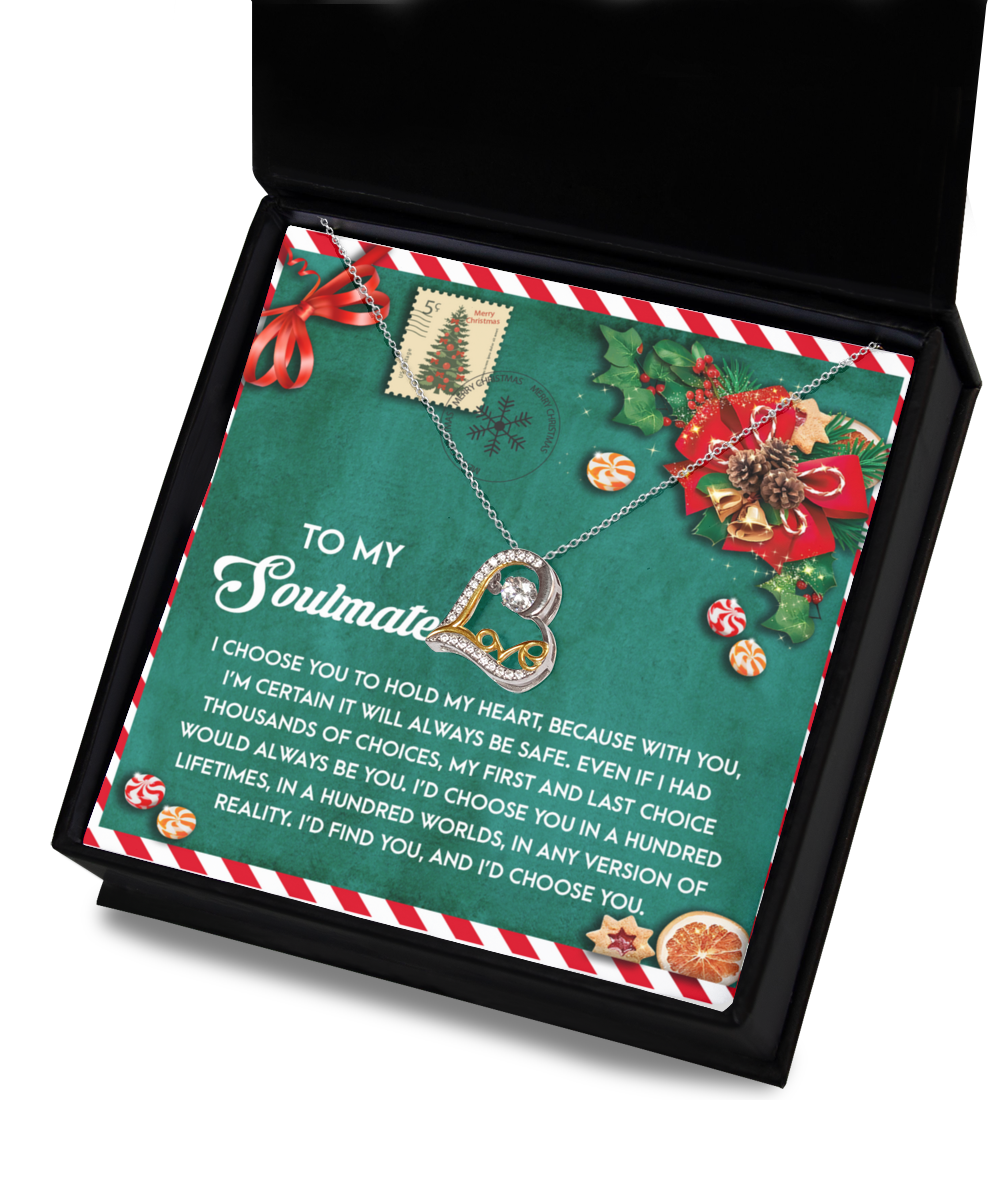 Soulmate Romantic Gift - Be Safe - Love Dancing Heart Pendant Necklace - Mallard Moon Gift Shop