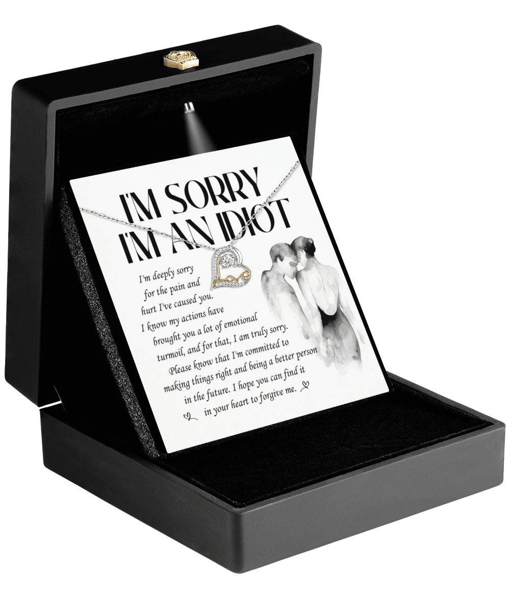 Apology Gift for Girlfriend, Wife, Soulmate - Sorry, Emotional Turmoil - Love Dancing Heart Pendant Necklace - Mallard Moon Gift Shop