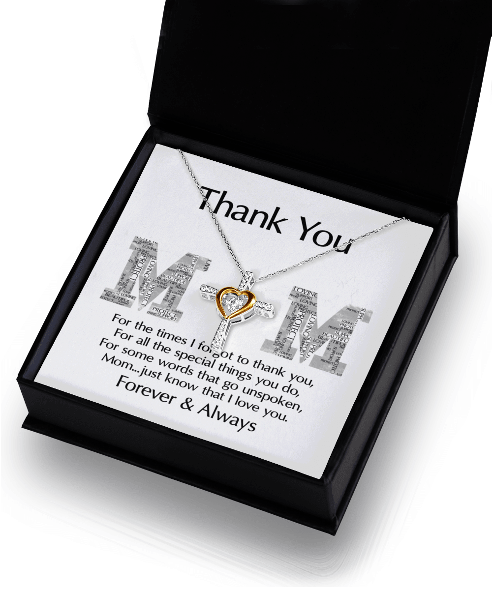 Gift for Mom - Thank You For Everything You Do Cross Pendant Necklace - Mallard Moon Gift Shop