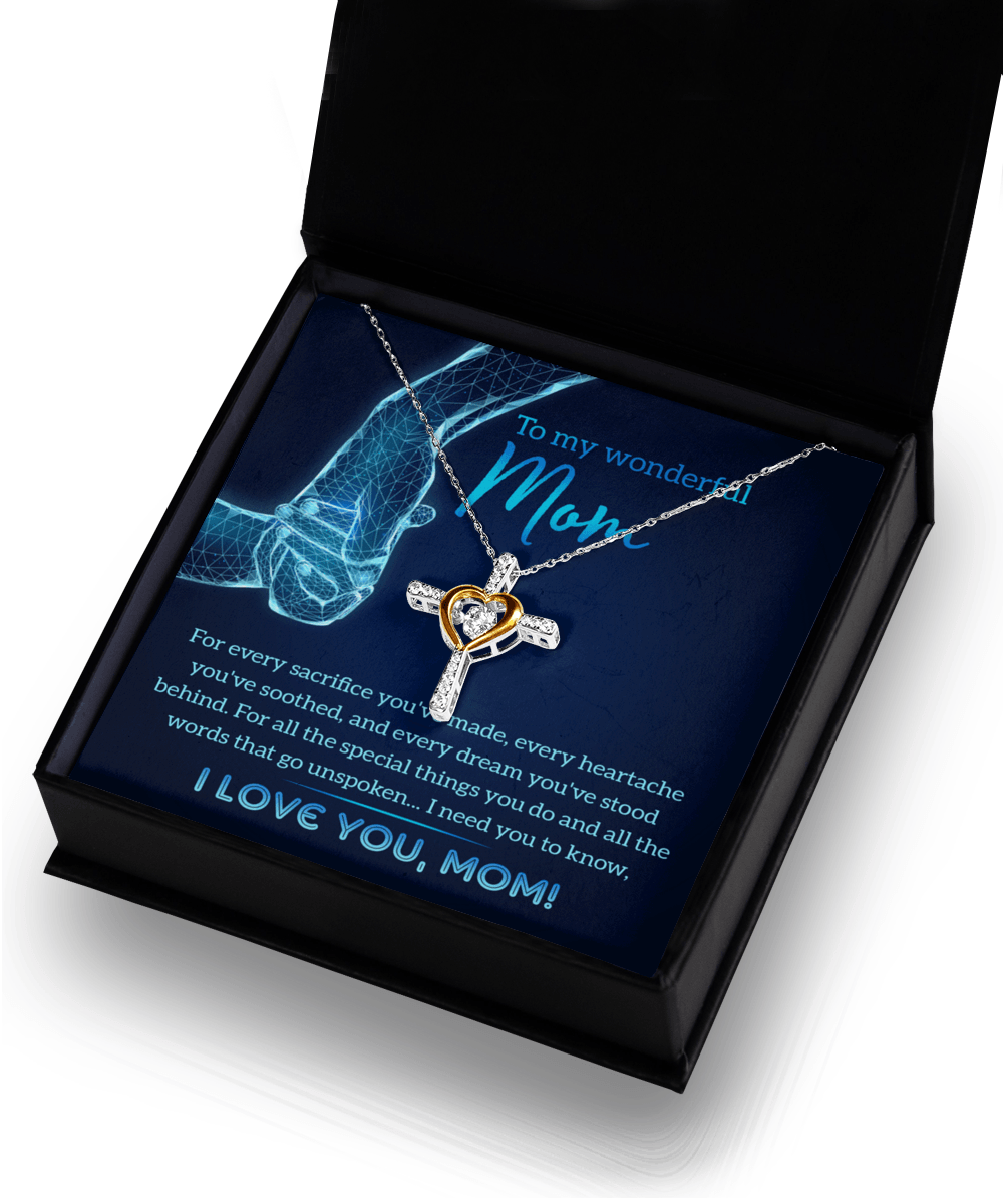 Gift for Mom You Stood Behind My Dreams Cross Pendant Necklace - Mallard Moon Gift Shop