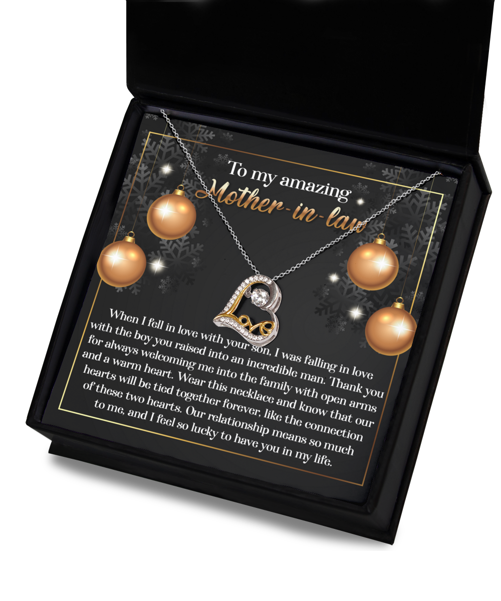 To My Amazing Mother-in-law - These Two Hearts - Love Dancing Heart Pendant Necklace - Mallard Moon Gift Shop