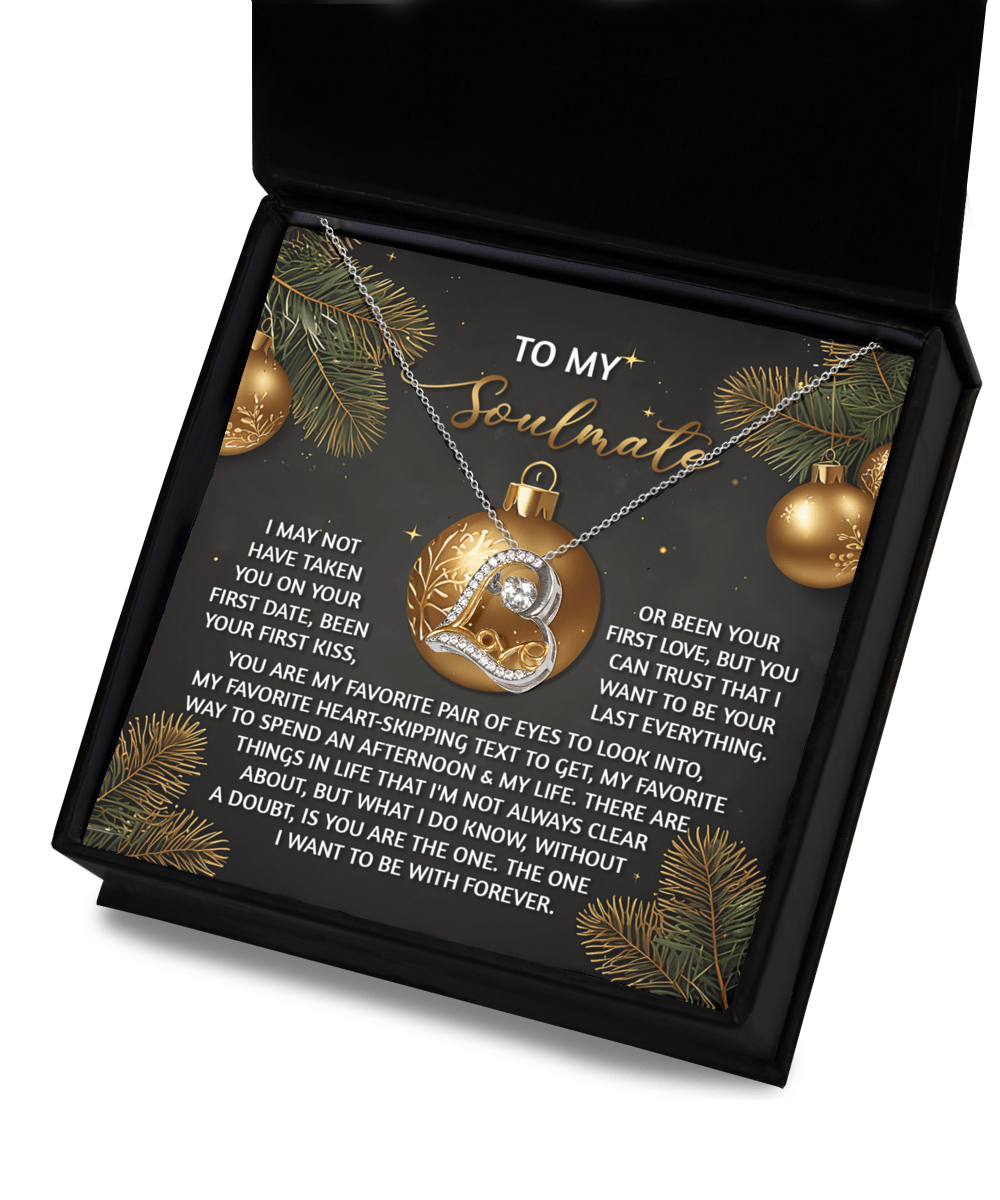 To My Soulmate Without A Doubt You Are The One Christmas Anniversary Heart Pendant Necklace for Wife Girlfriend Jewelry - Mallard Moon Gift Shop