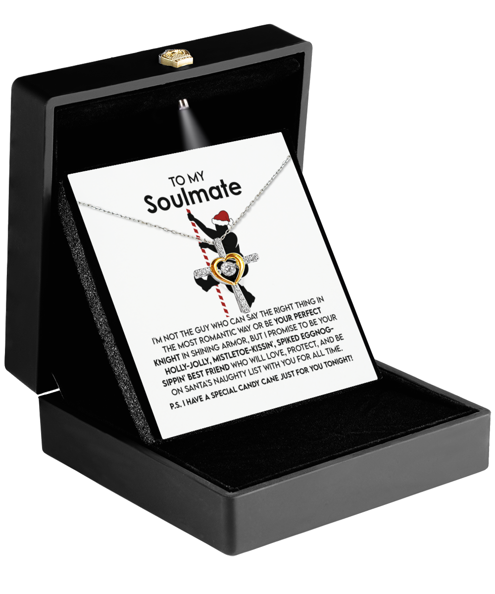 Soulmate, Wife, Girlfriend Romantic Gift - For All Time - Dancing Cross Pendant Necklace - Mallard Moon Gift Shop