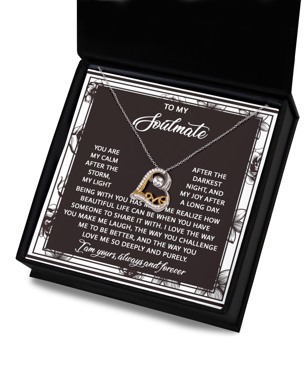 To My Soulmate - Love Dancing Heart Necklace – A Romantic Valentine’s Day Gift with a Heartfelt Message - Mallard Moon Gift Shop