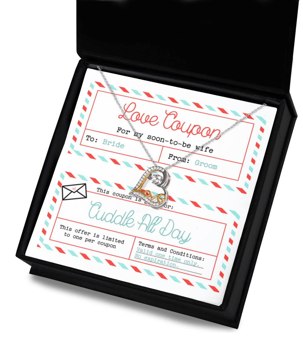 Wife Wedding Day Gift - Love Coupon - Love Heart Pendant Necklace - Mallard Moon Gift Shop