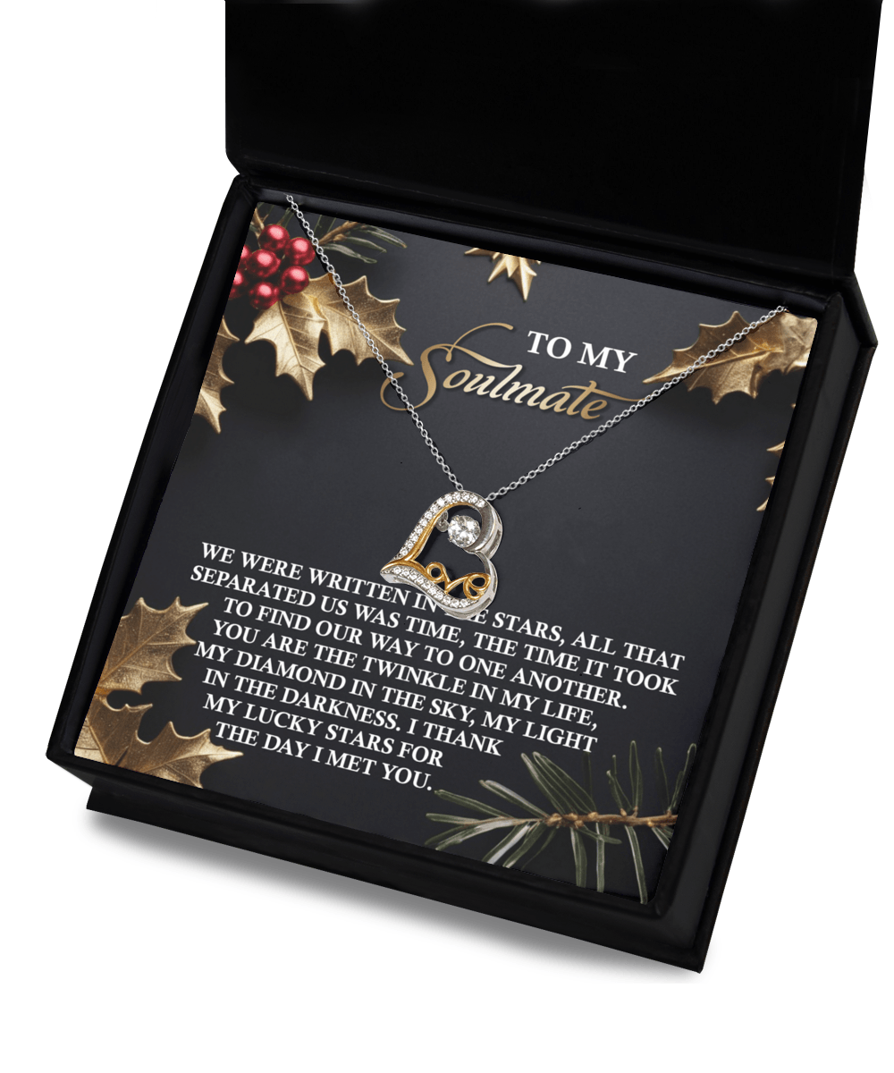 To My Soulmate - We Were Written In The Stars Romantic Christmas Anniversary Heart Pendant Necklace for Wife Girlfriend Jewelry - Mallard Moon Gift Shop