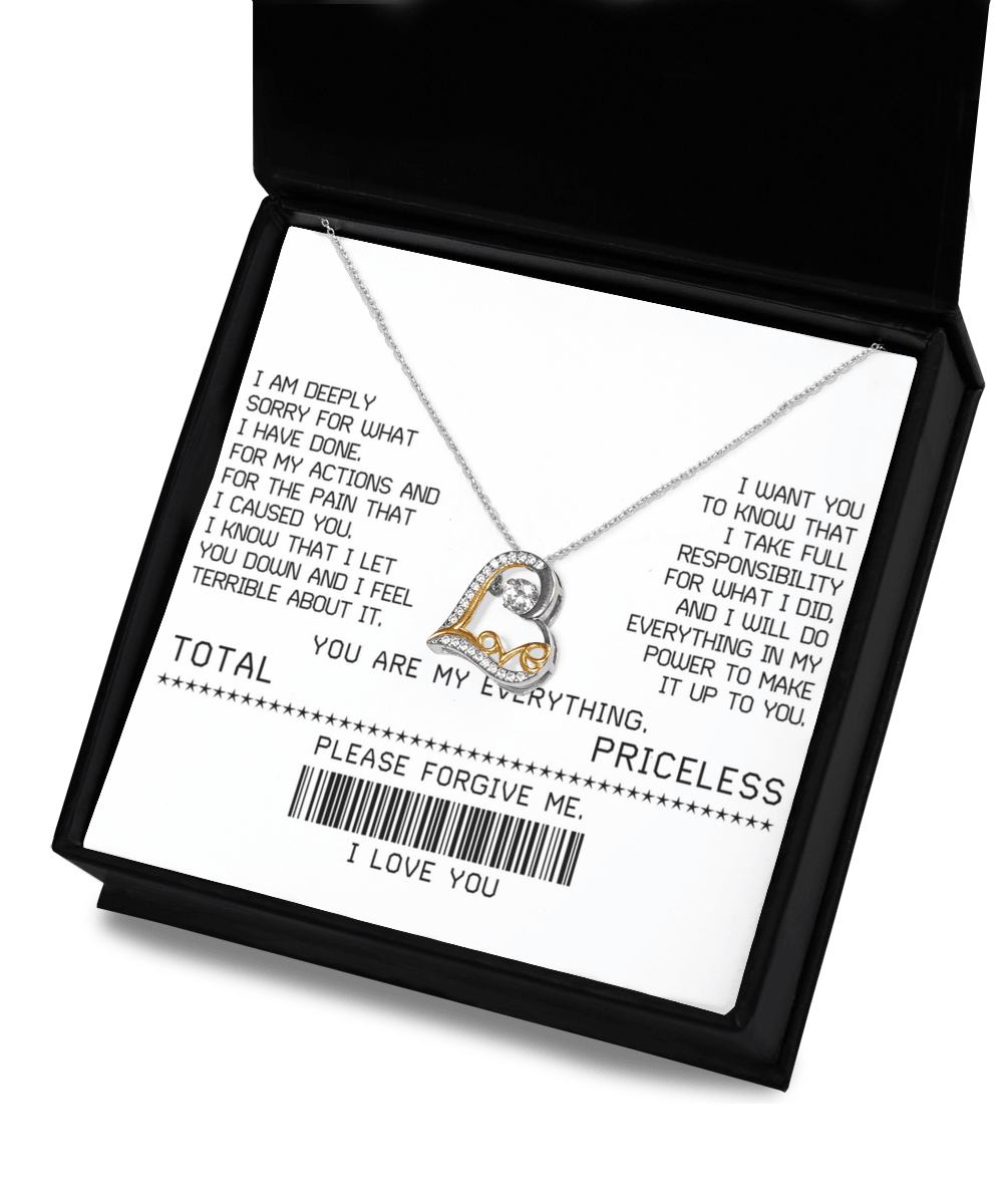 Apology Gift for Girlfriend, Wife, Soulmate - Sorry, Make It Up - Love Heart Pendant Necklace - Mallard Moon Gift Shop