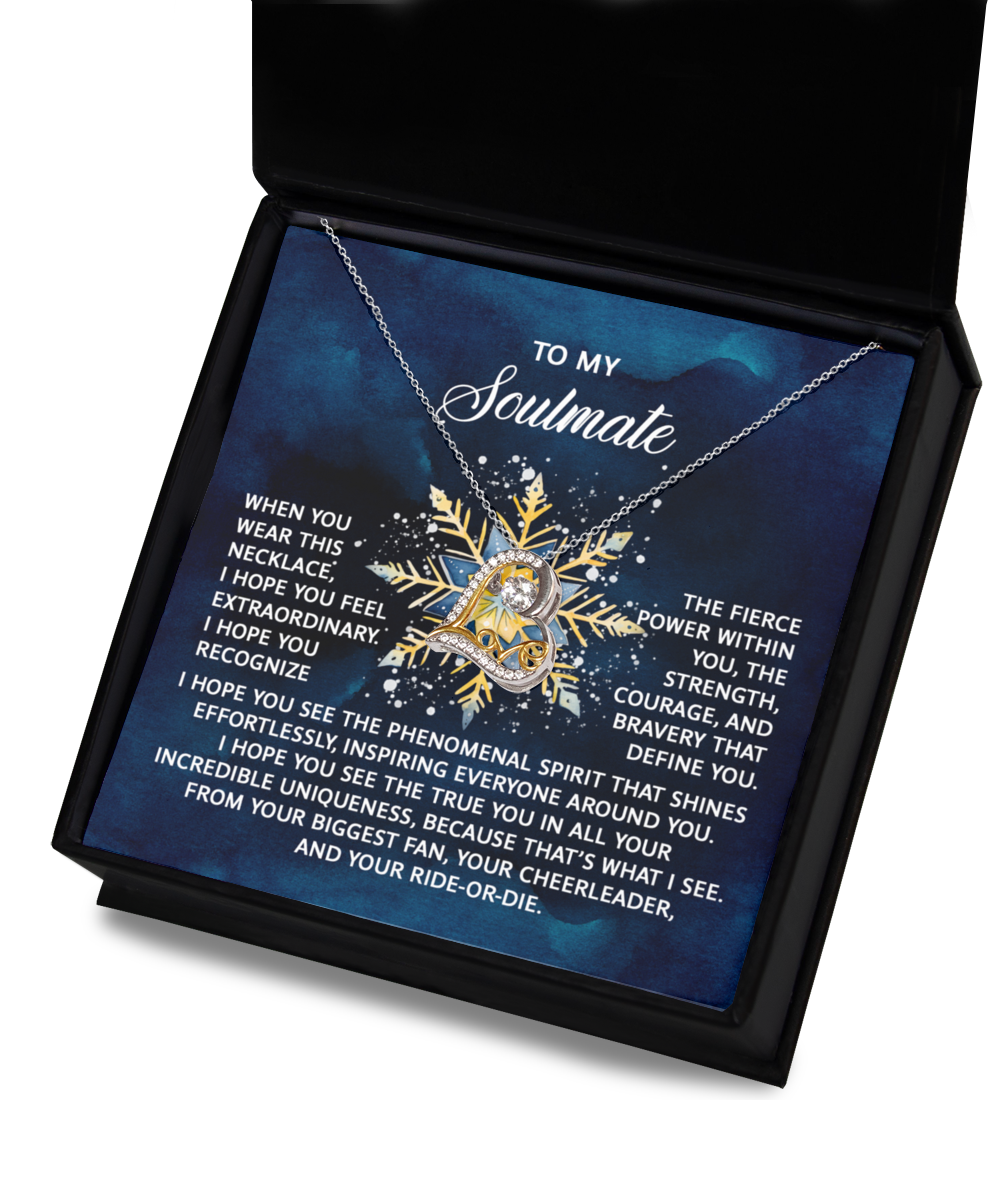 Gift for Soulmate, Girlfriend, Wife - Phenominal Spirit - Love Dancing Heart Pendant Necklace - Mallard Moon Gift Shop