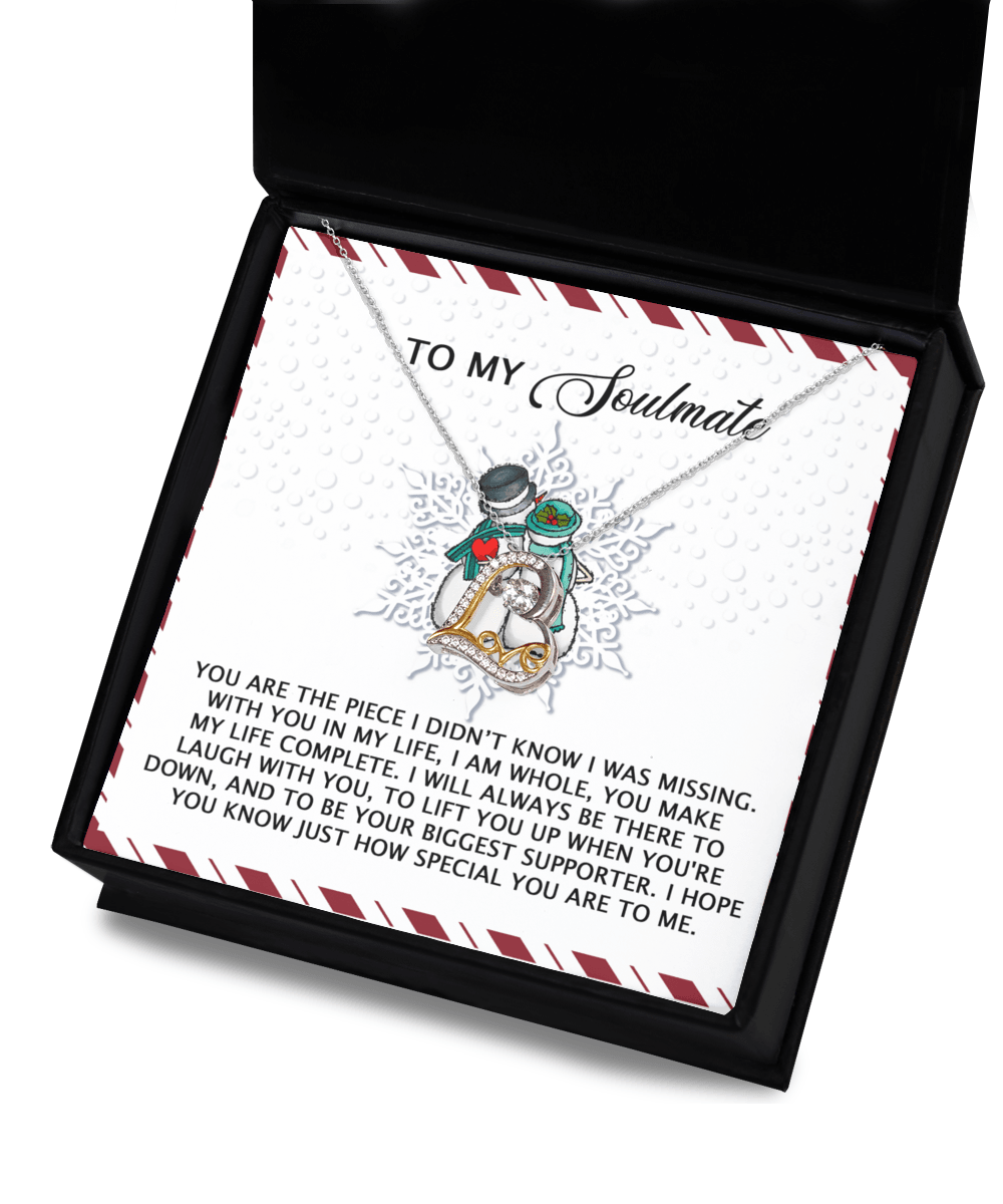 To My Soulmate You Are the Missing Piece Christmas Anniversary Heart Pendant Necklace for Wife Girlfriend Jewelry - Mallard Moon Gift Shop