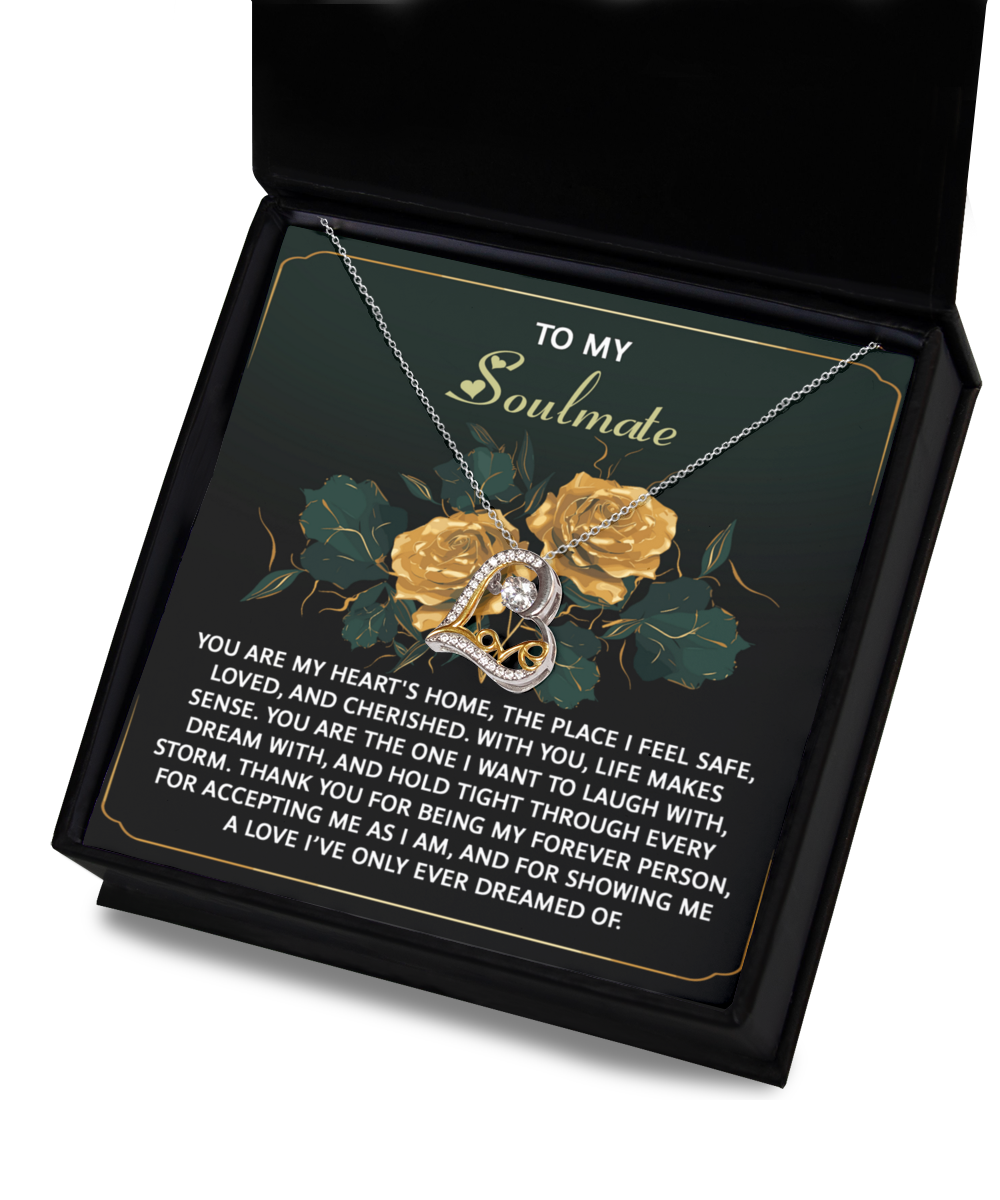 To My Soulmate - Love Dancing Heart Necklace – A Romantic Gift of Appreciation for Your Forever Person - Mallard Moon Gift Shop
