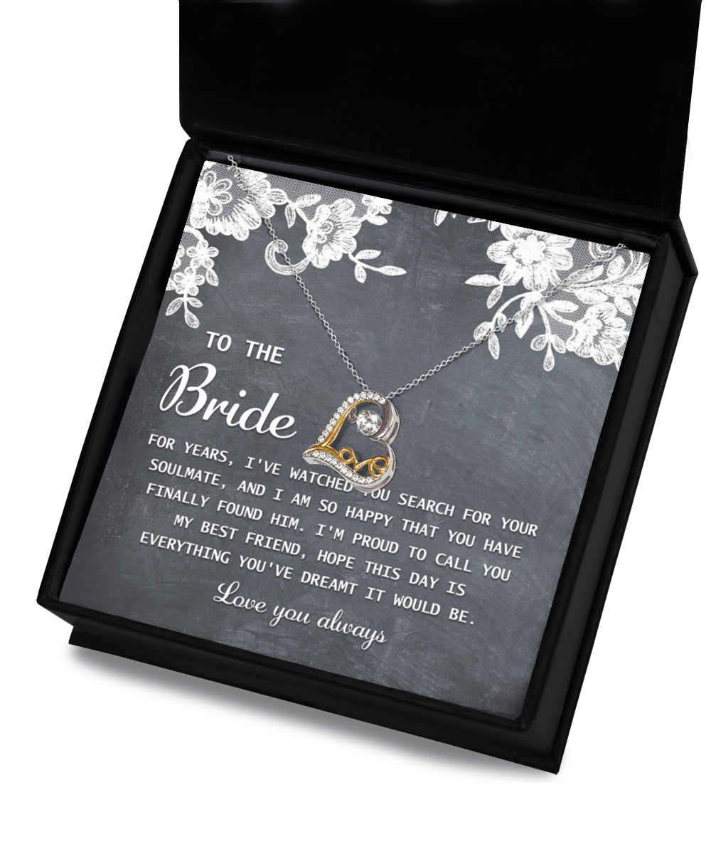 Bride Wedding Day Gift - My Best Friend - Love Dancing Heart Pendant Necklace - Mallard Moon Gift Shop