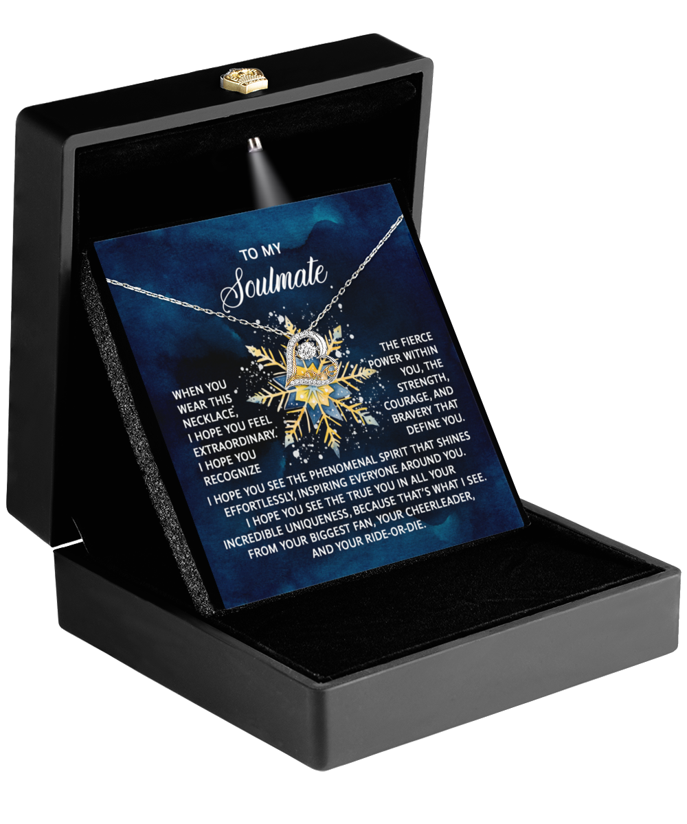 Gift for Soulmate, Girlfriend, Wife - Phenominal Spirit - Love Dancing Heart Pendant Necklace - Mallard Moon Gift Shop