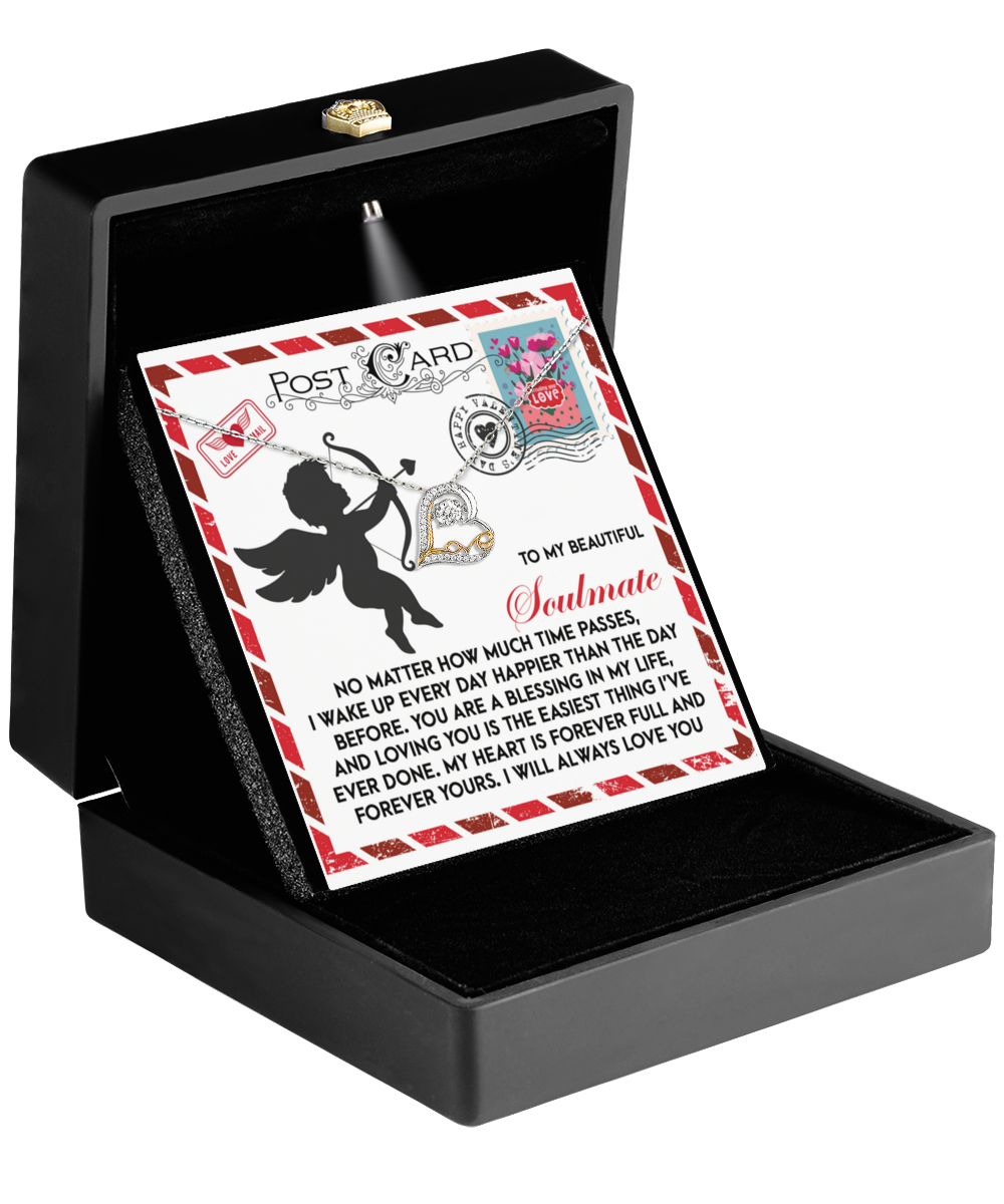 To My Beautiful Soulmate - Love Dancing Heart Necklace – A Heartwarming Valentine’s Day Gift to Express Eternal Love - Mallard Moon Gift Shop