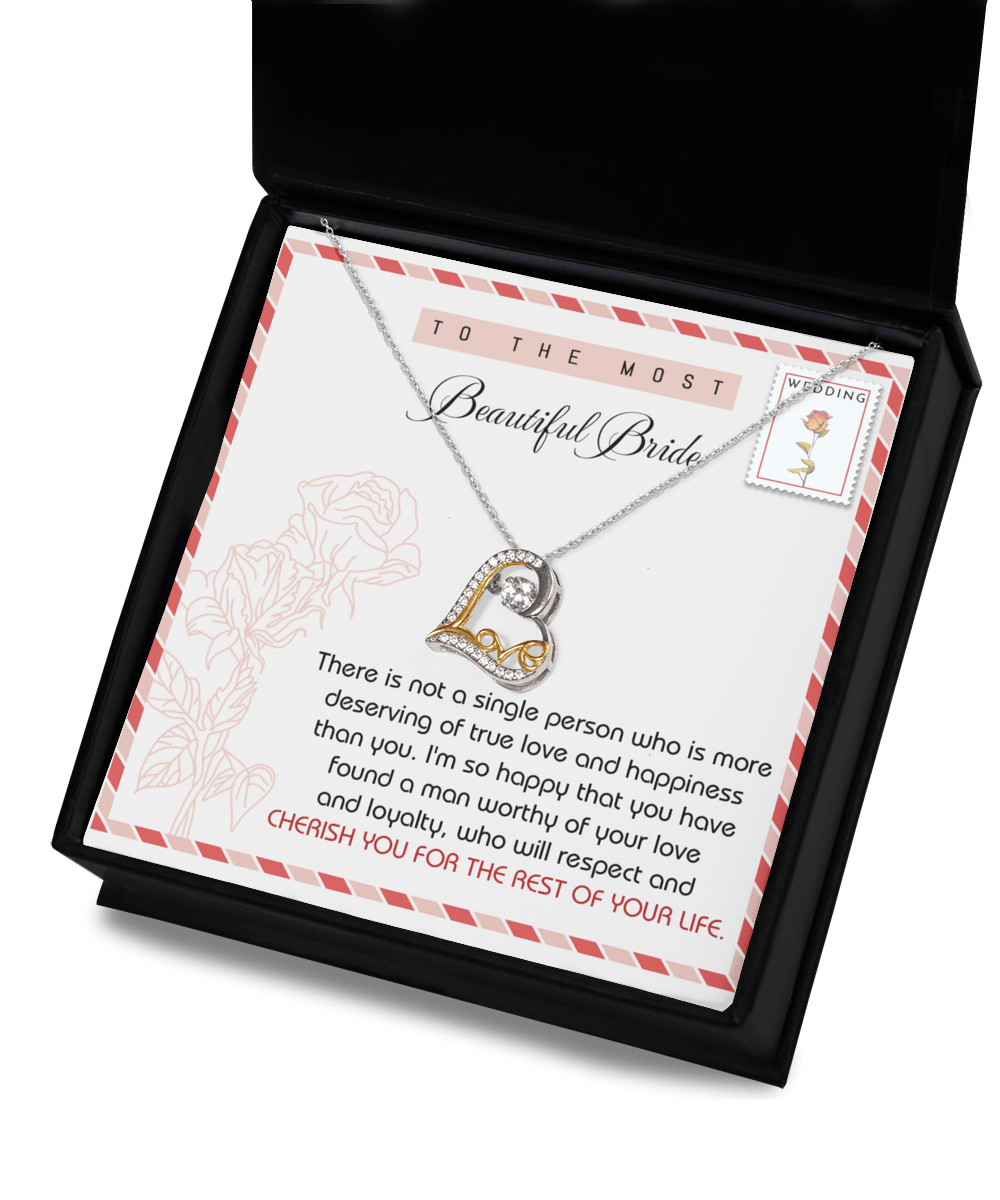 Gift for Bride Wedding Gift Dancing Love Heart Necklace - Mallard Moon Gift Shop