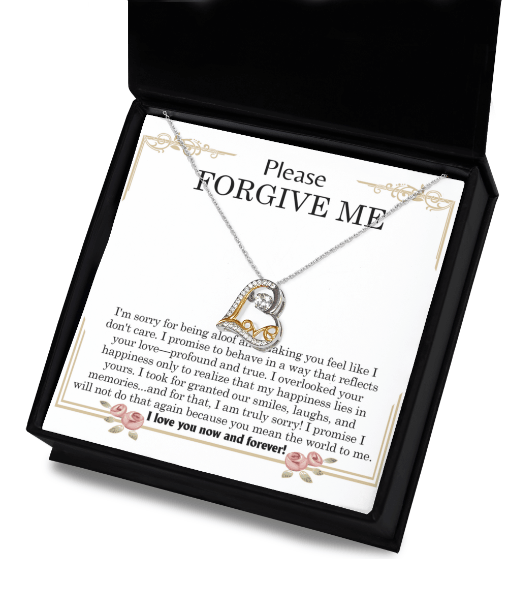 Apology Gift for Girlfriend, Wife - Sorry, Profound And True - Love Heart Pendant Necklace - Mallard Moon Gift Shop