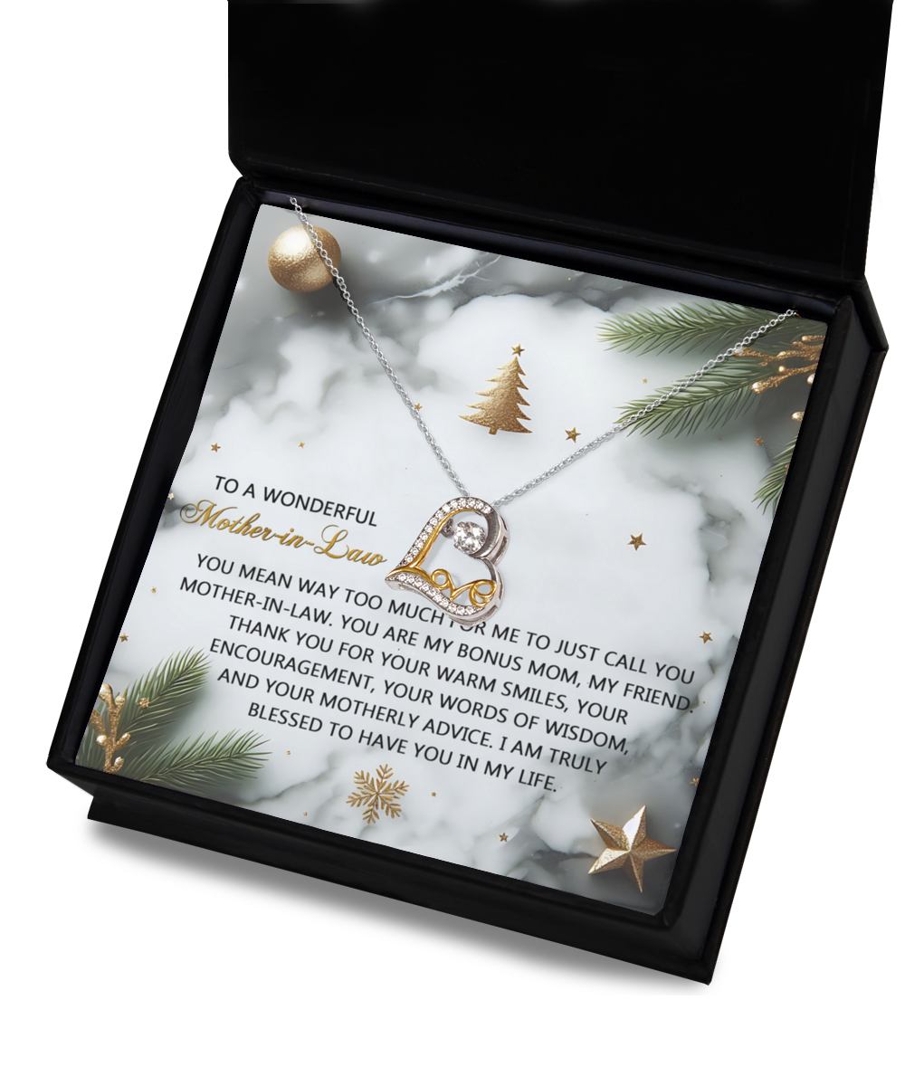 Gift for Mother-in-Law - Motherly Advice - Love Dancing Heart Pendant Necklace - Mallard Moon Gift Shop