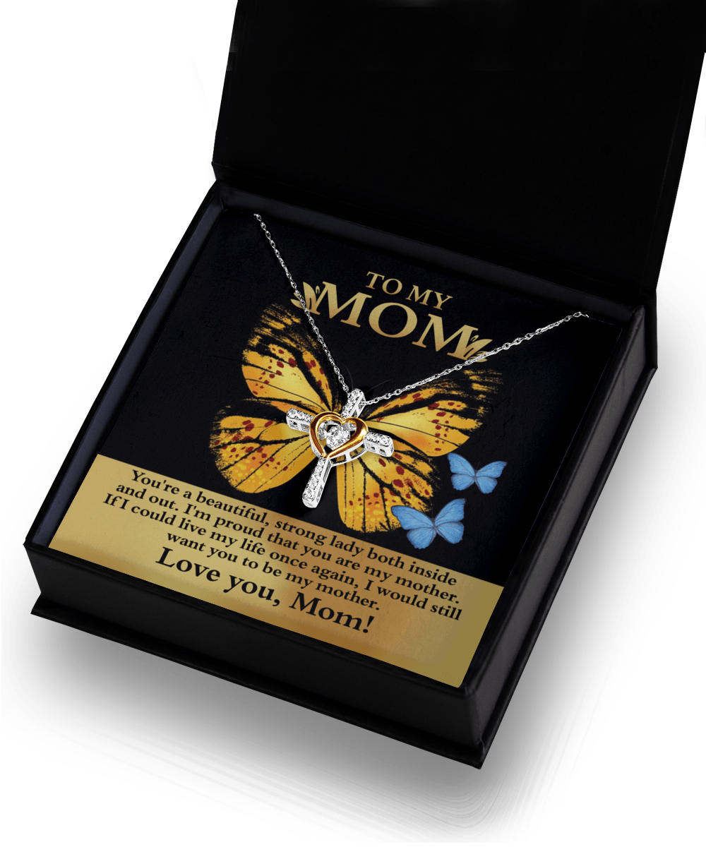 Gift for Mom You are a Strong Lady, I'm Proud of You Cross Pendant Necklace - Mallard Moon Gift Shop