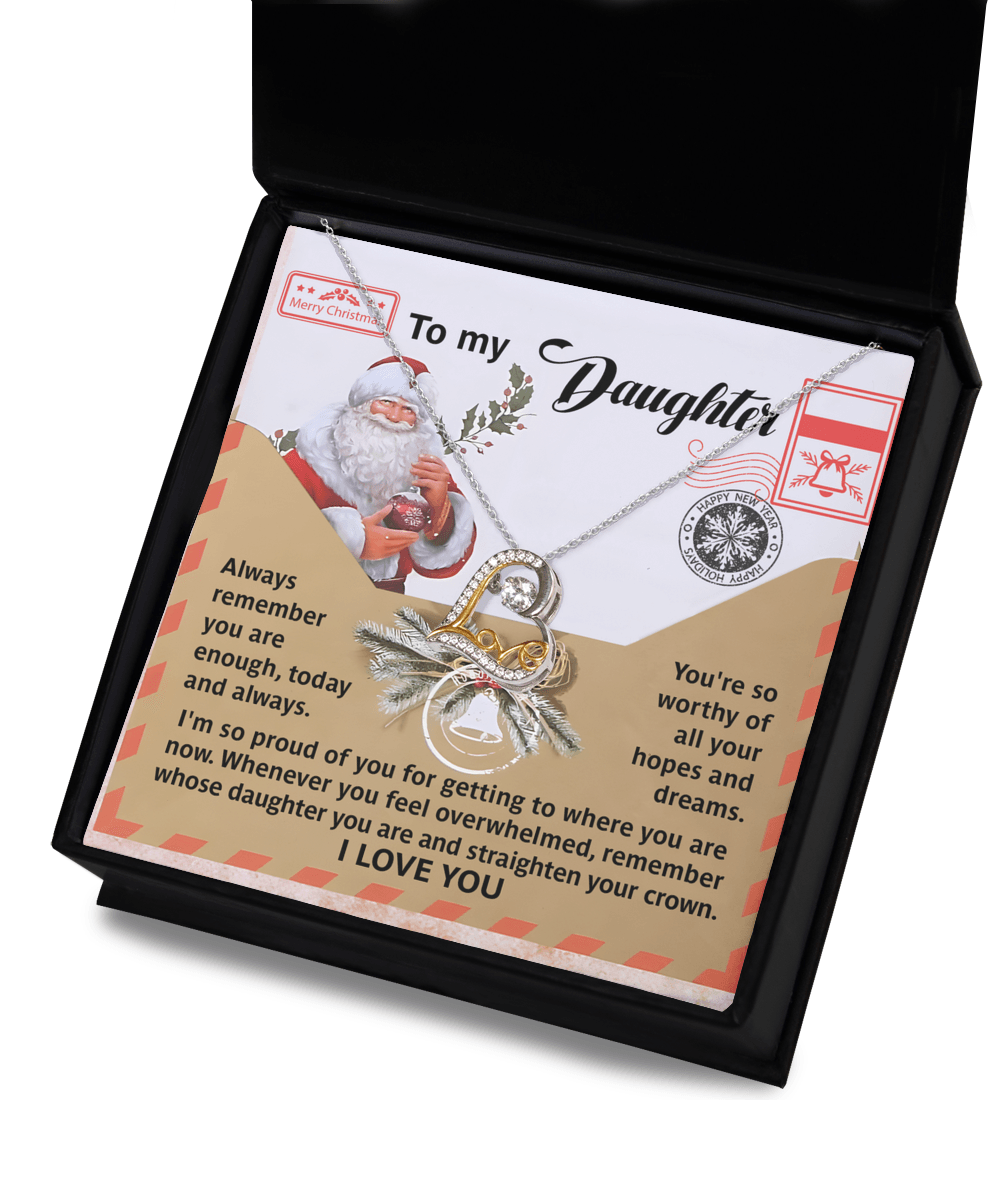 To My Daughter - All Your Hopes and Dreams - Love Dancing Heart Pendant Necklace - Mallard Moon Gift Shop