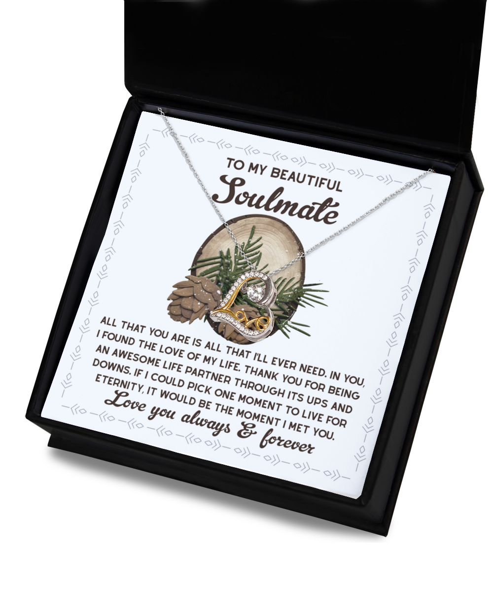 Gift for Soulmate - One Moment - Love Dancing Heart Pendant Necklace - Mallard Moon Gift Shop