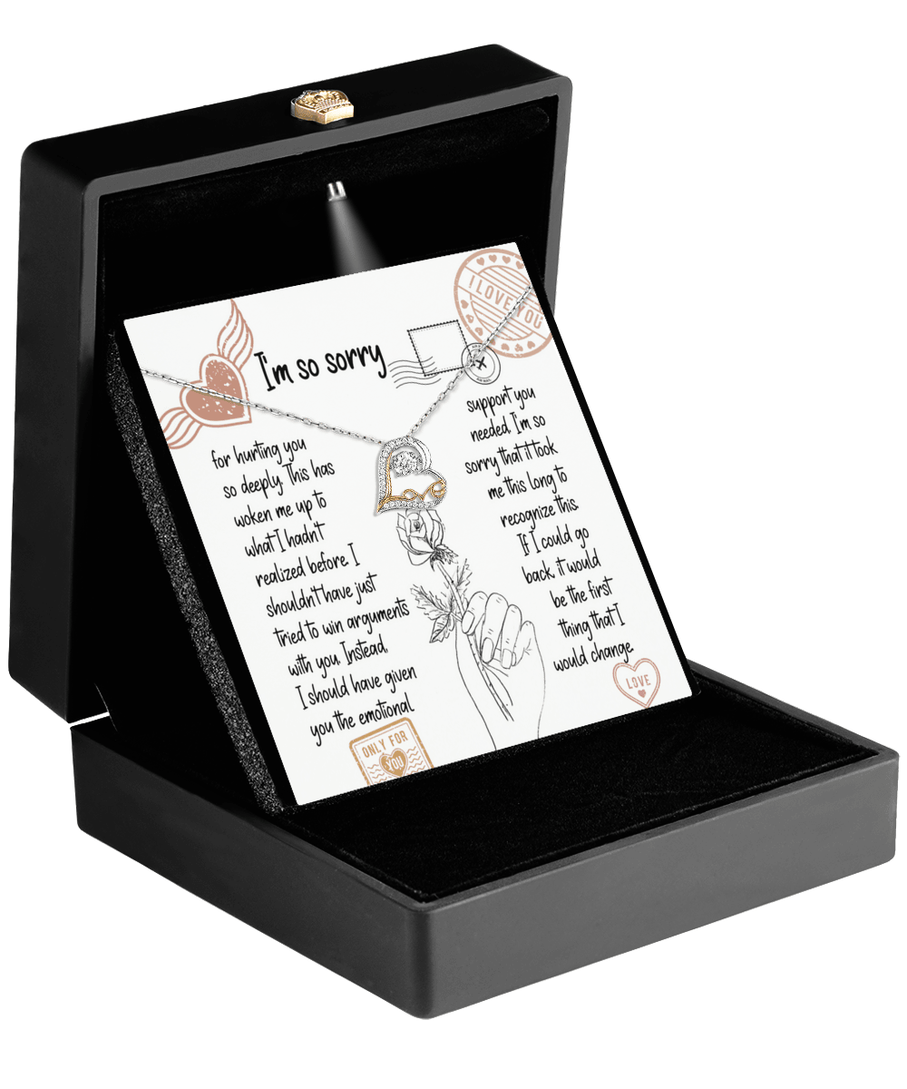 Apology Gift for Girlfriend, Wife, Soulmate, Emotional Support - Love Dancing Heart Pendant Necklace - Mallard Moon Gift Shop