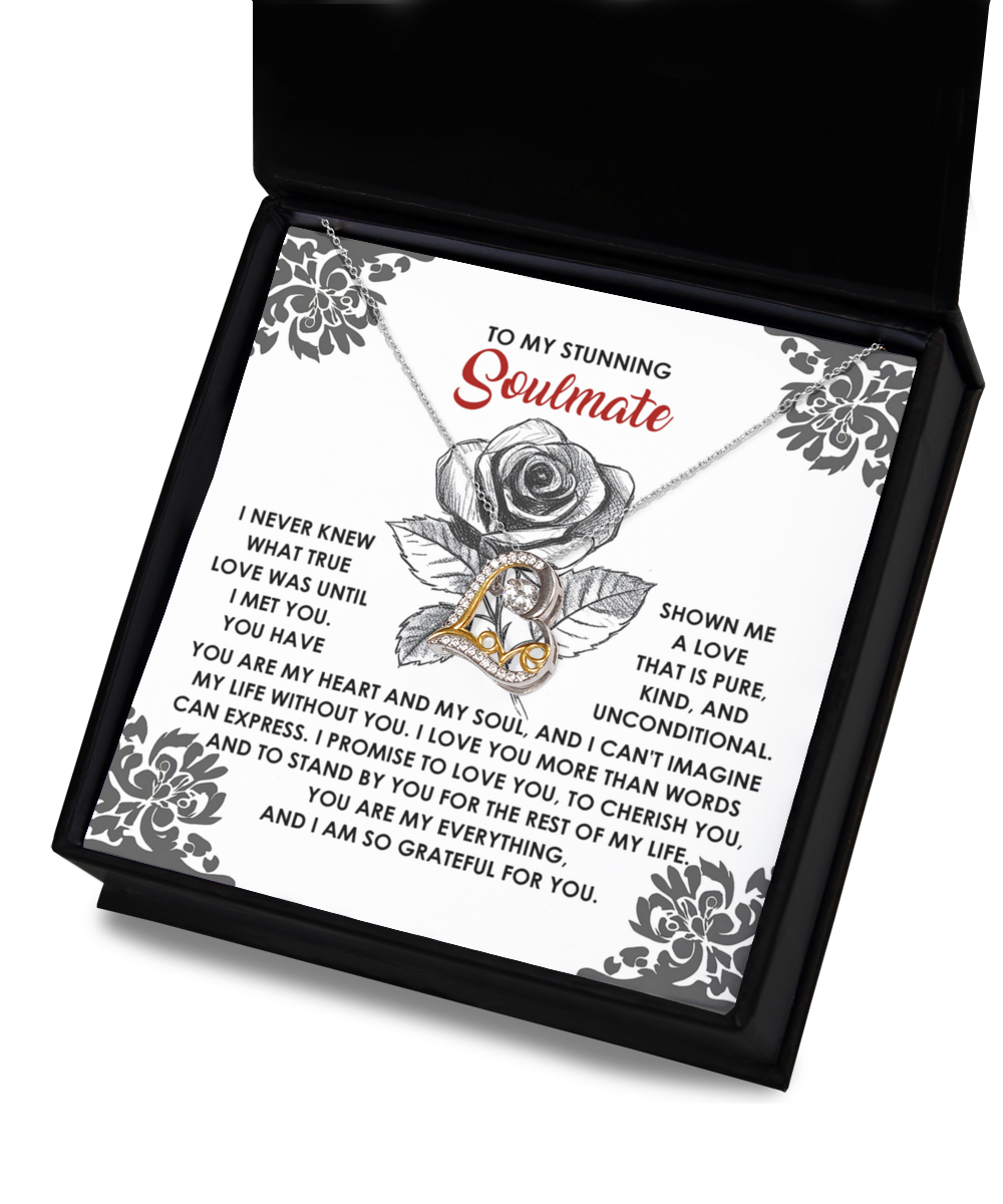 To My Stunning Soulmate - Love Dancing Heart Necklace – A Romantic Gift to Cherish and Celebrate Unconditional Love - Mallard Moon Gift Shop