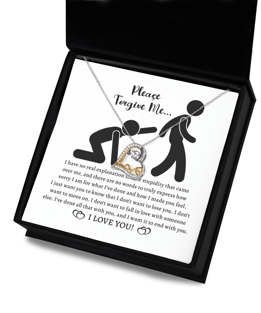 Apology Gift for Girlfriend, Wife, Soulmate - Sorry, Made You Feel - Love Dancing Heart Pendant Necklace - Mallard Moon Gift Shop