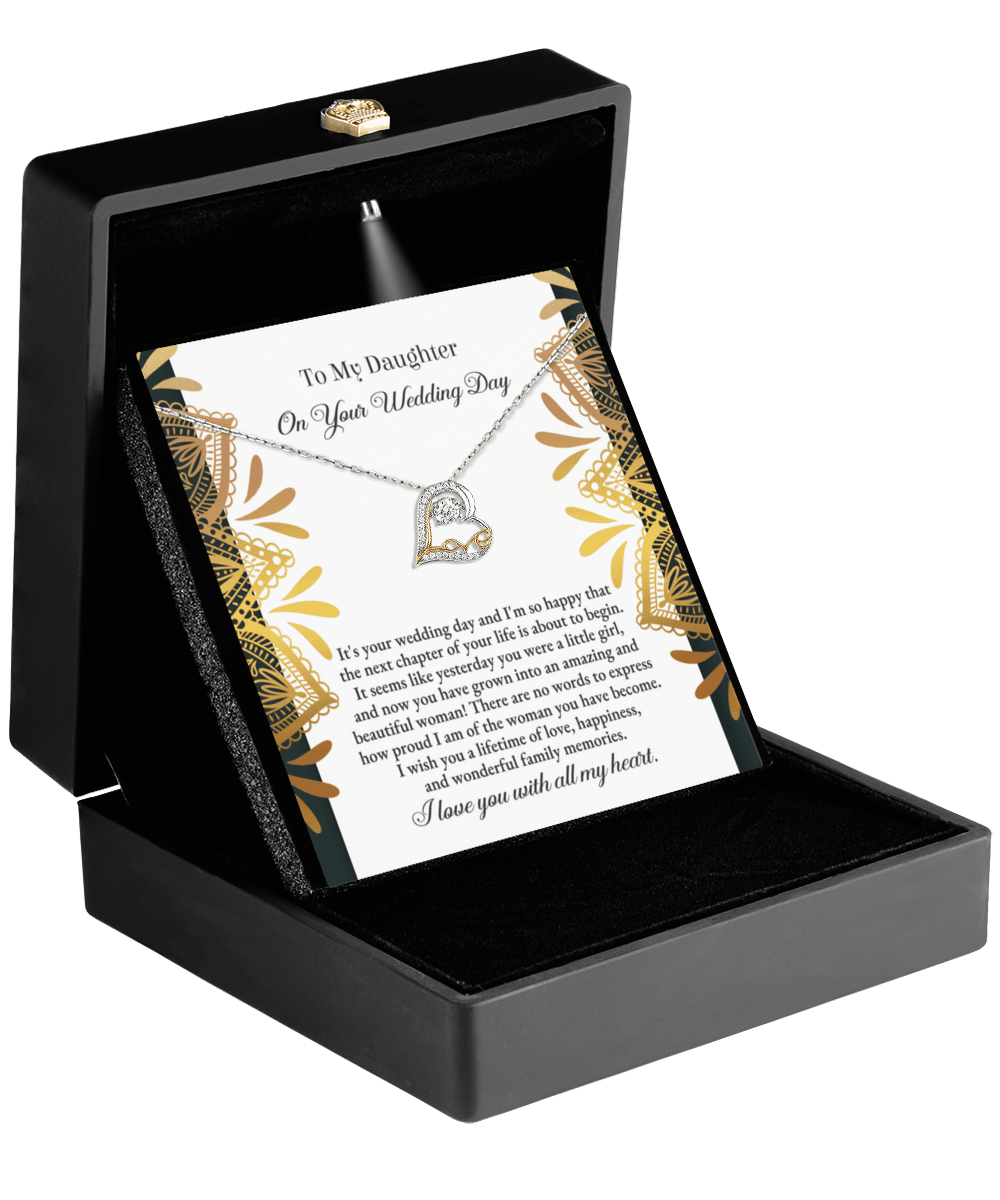 Daughter Wedding Day Gift - A Little Girl - Love Dancing Heart Pendant Necklace - Mallard Moon Gift Shop