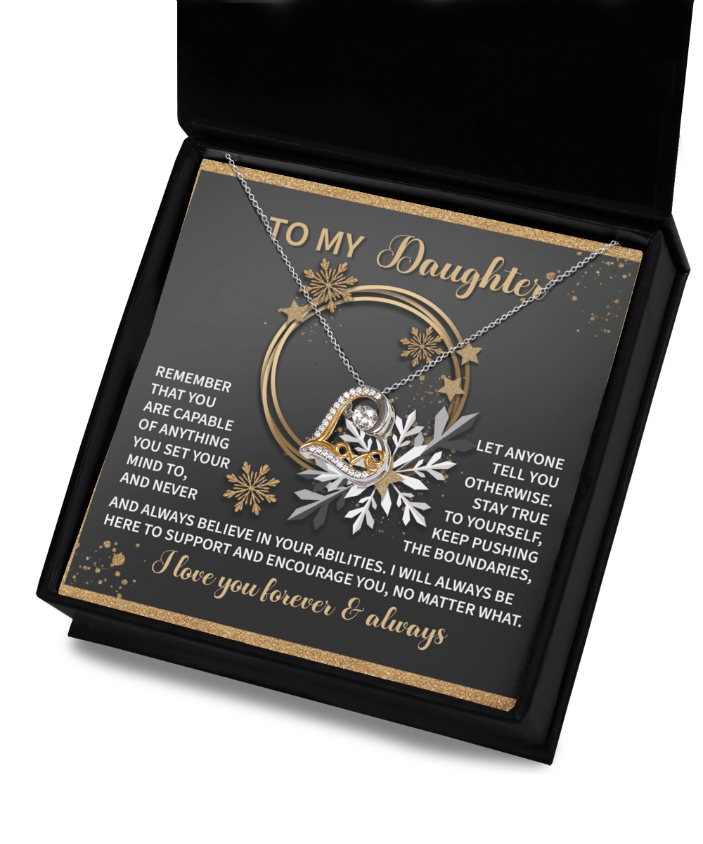 To My Daughter - Set Your Mind Love Dancing Heart Pendant Necklace - Mallard Moon Gift Shop