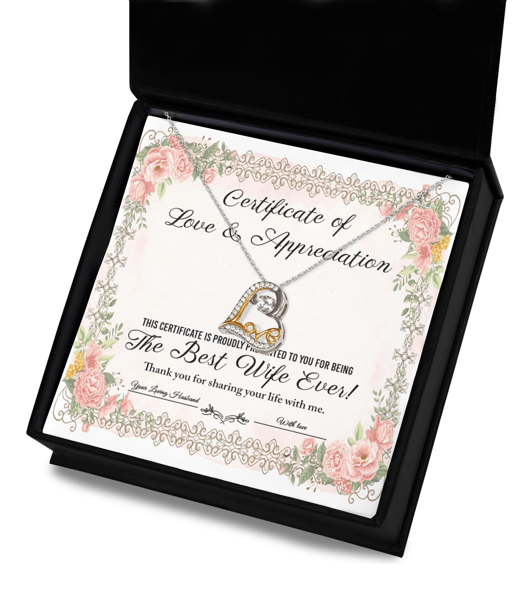 Wife Wedding Day, Anniversary, Birthday Gift - Love & Appreciation - Love Dancing Heart Pendant Necklace - Mallard Moon Gift Shop