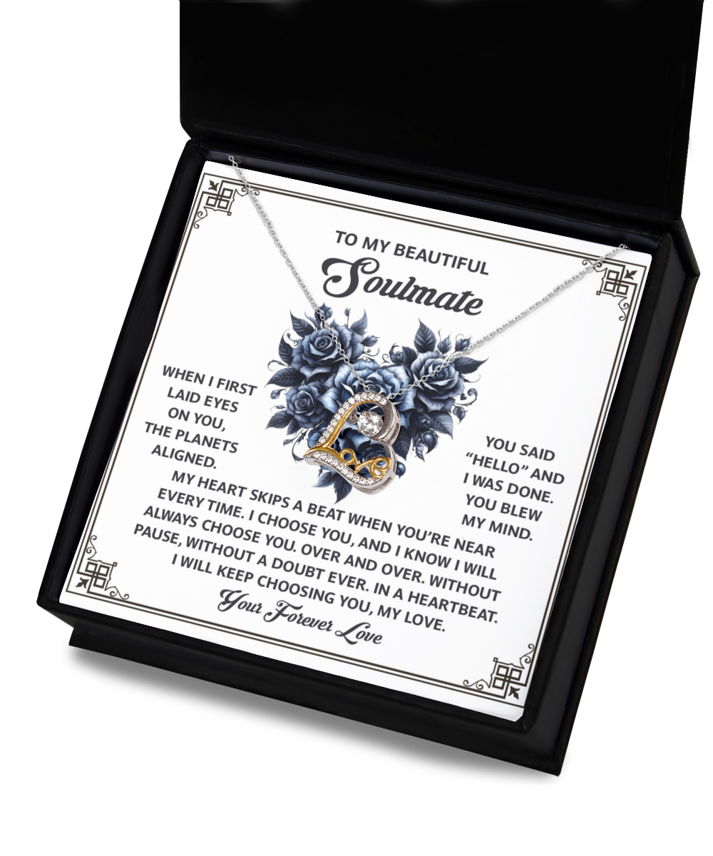 To My Beautiful Soulmate - Love Dancing Heart Necklace – A Romantic Gift to Celebrate Endless Love and Devotion - Mallard Moon Gift Shop