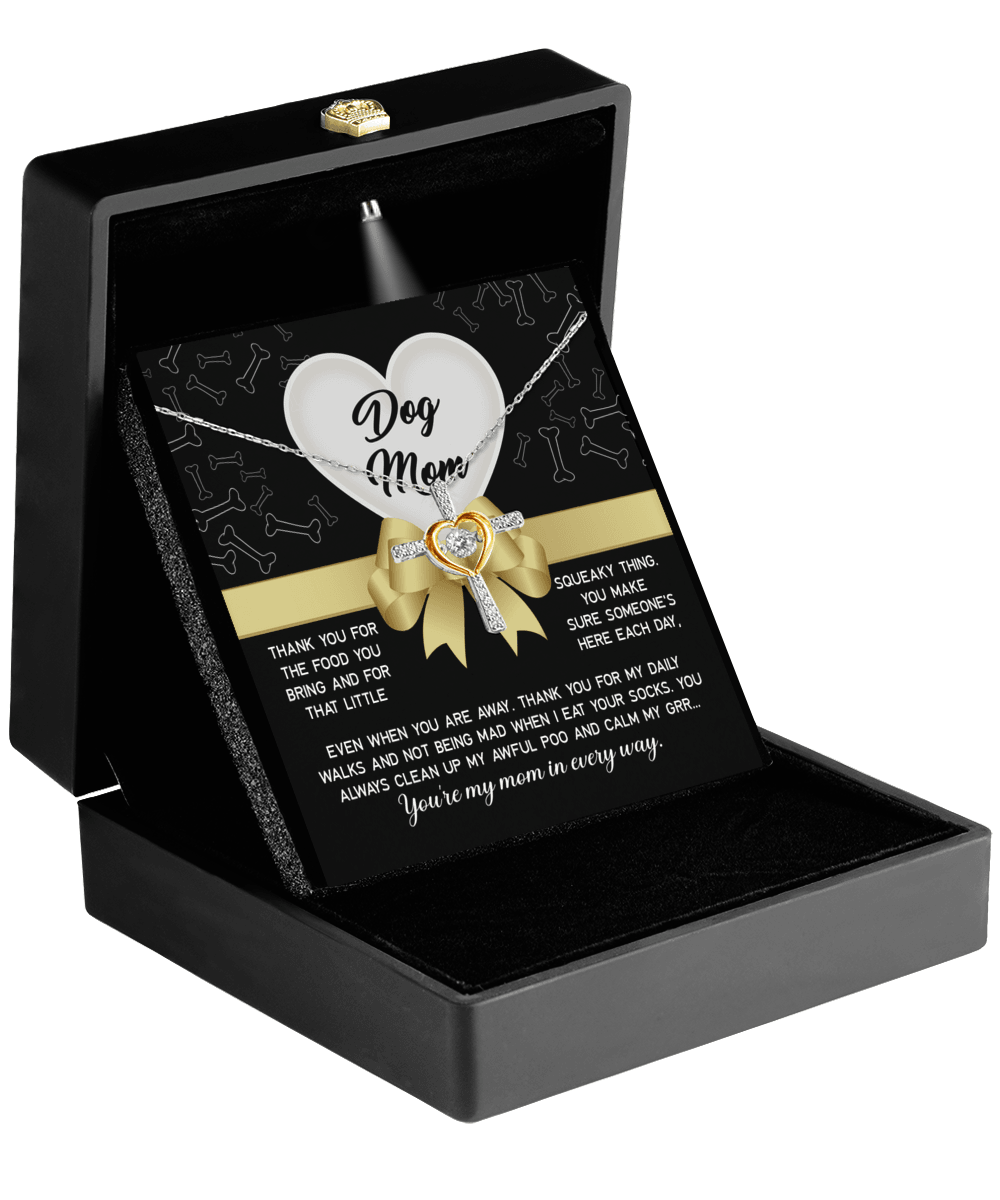 Dear Dog Mom Thank You For That Squeaky Thing Cross Pendant Necklace - Mallard Moon Gift Shop