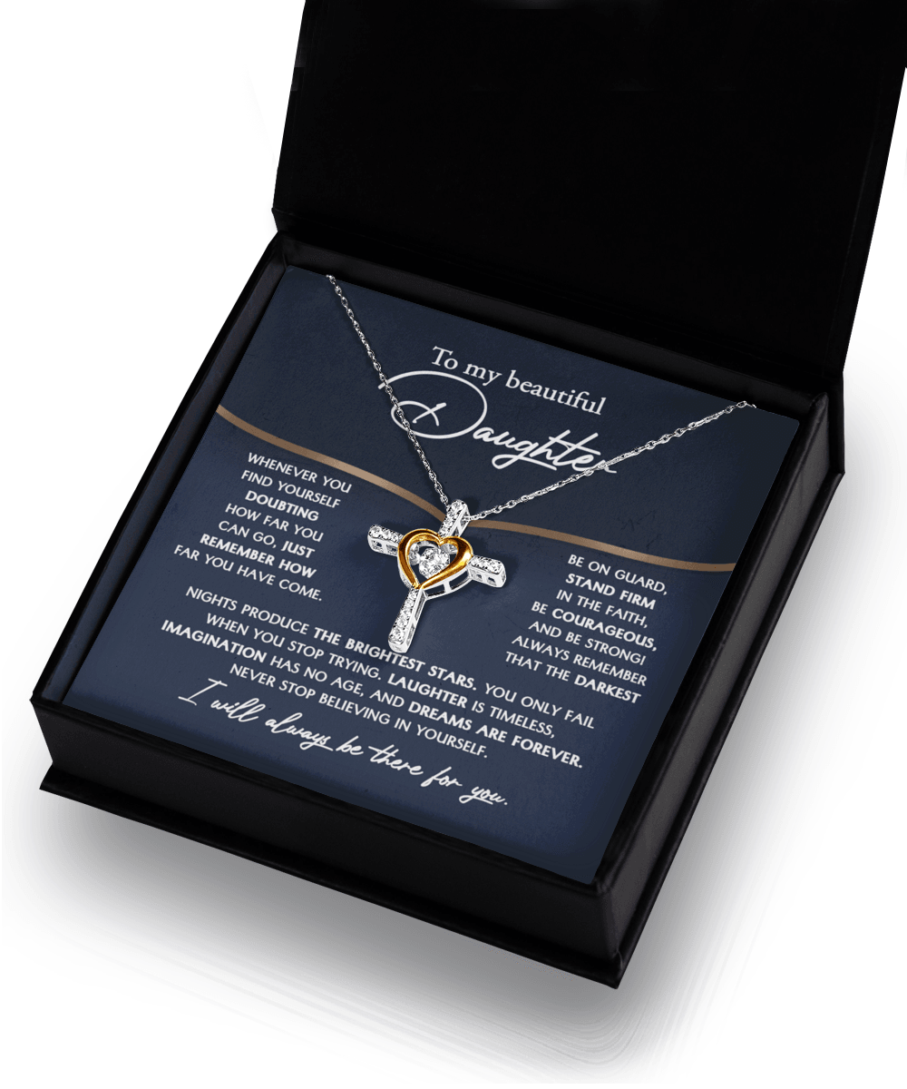Daughter Gift for Birthday, Graduation, Christmas - Brightest Stars - Cross Pendant Necklace - Mallard Moon Gift Shop