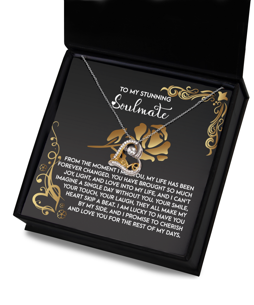 To My Stunning Soulmate - Love Dancing Heart Necklace – A Romantic Gift to Celebrate Joy, Love, and Forever Devotion - Mallard Moon Gift Shop