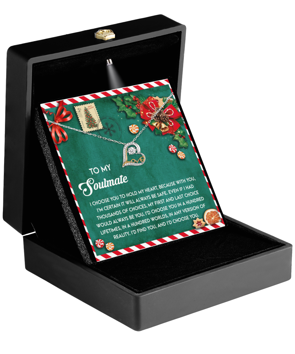 Soulmate Romantic Gift - Be Safe - Love Dancing Heart Pendant Necklace - Mallard Moon Gift Shop