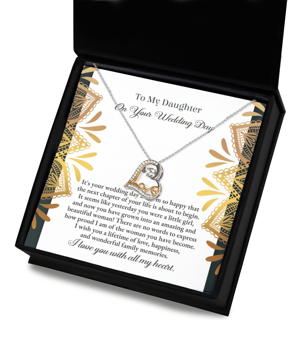 Daughter Wedding Day Gift - A Little Girl - Love Dancing Heart Pendant Necklace - Mallard Moon Gift Shop