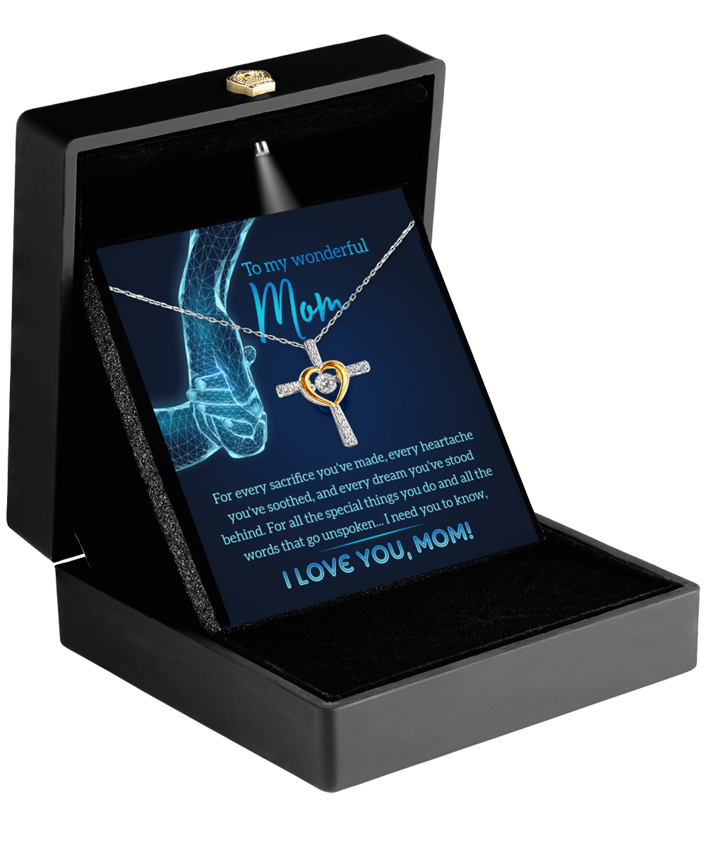 Gift for Mom You Stood Behind My Dreams Cross Pendant Necklace - Mallard Moon Gift Shop