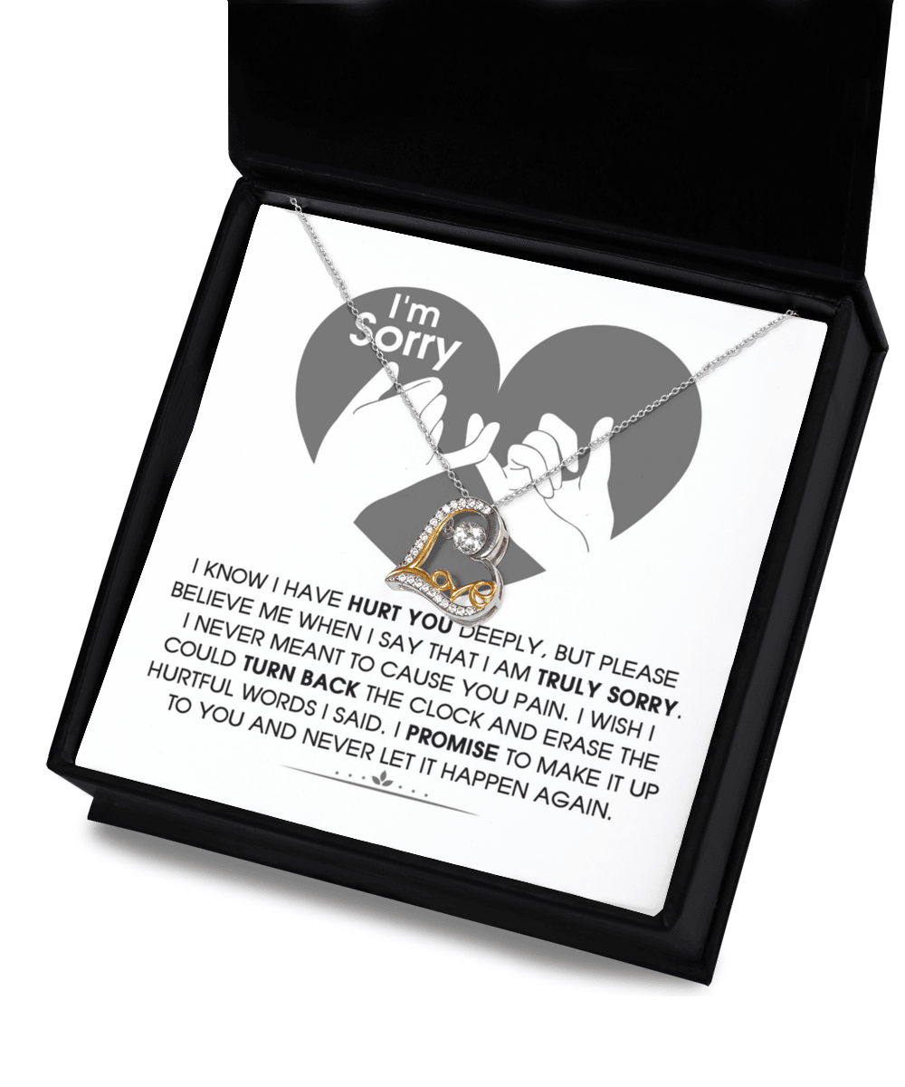 Apology Gift for Girlfriend, Wife, Soulmate - Sorry, Hurtful Words - Love Dancing Heart Pendant Necklace - Mallard Moon Gift Shop