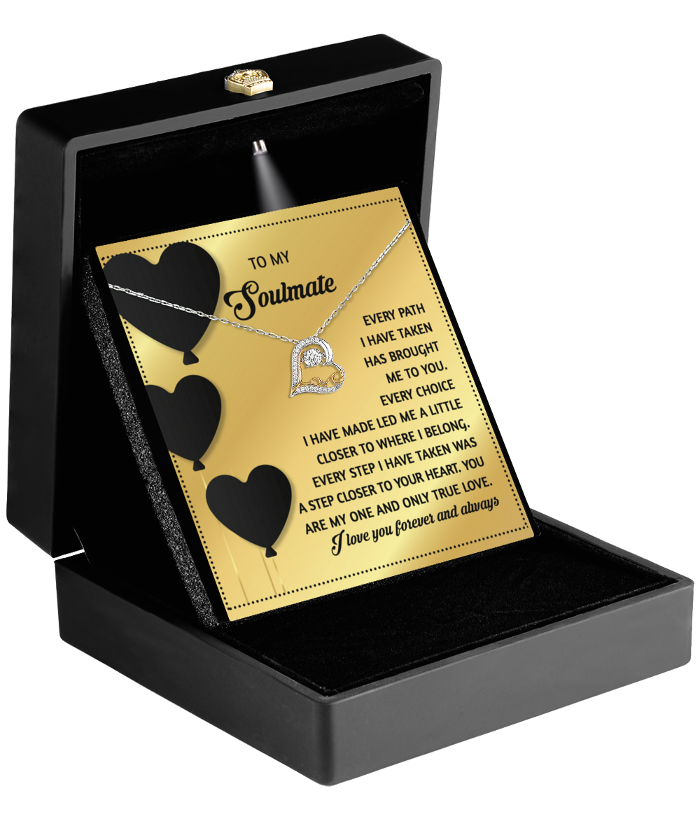 To My Soulmate - Love Dancing Heart Necklace – A Romantic Valentine’s Gift for Your One True Love - Mallard Moon Gift Shop
