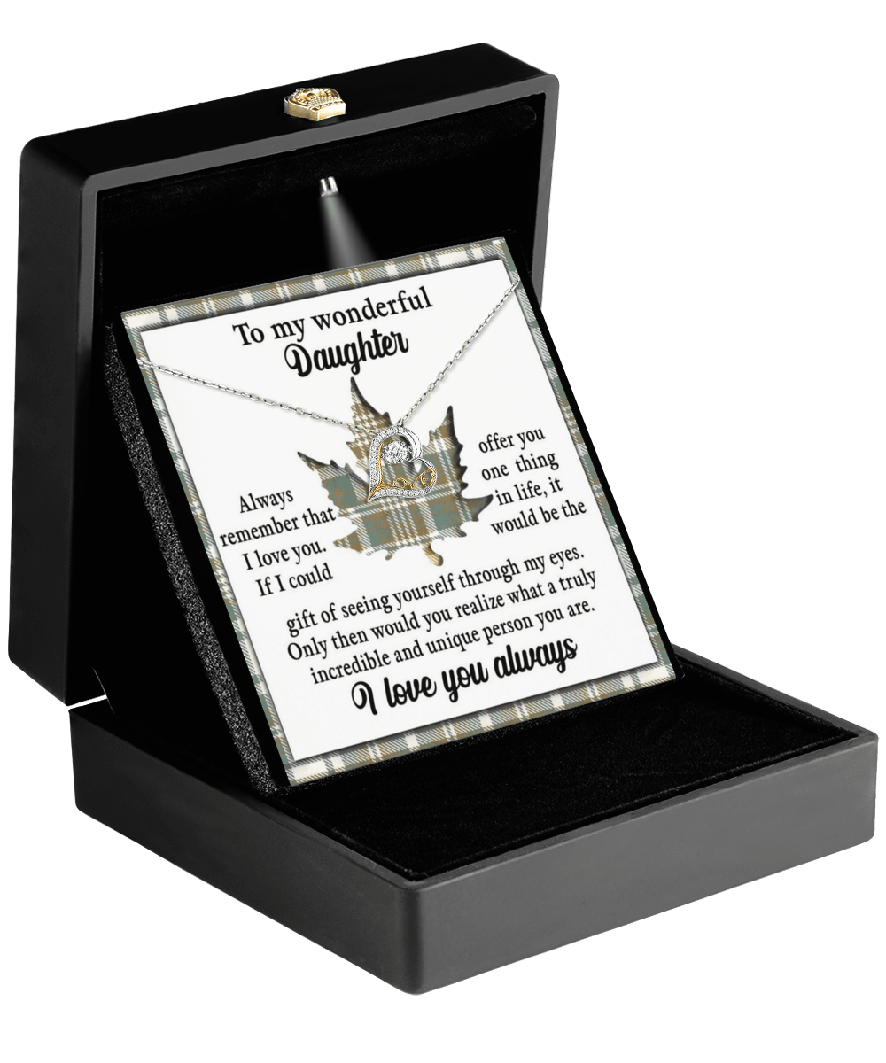 Daughter Birthday, Graduation, Christmas Inspirational Gift  - Through My Eyes - Love Dancing Heart Pendant Necklace - Mallard Moon Gift Shop