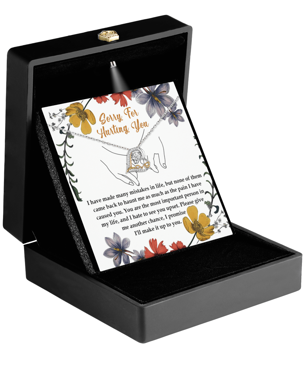 Apology Gift for Girlfriend, Wife, Soulmate- Sorry, Haunt Me - Love Dancing Heart Pendant Necklace - Mallard Moon Gift Shop