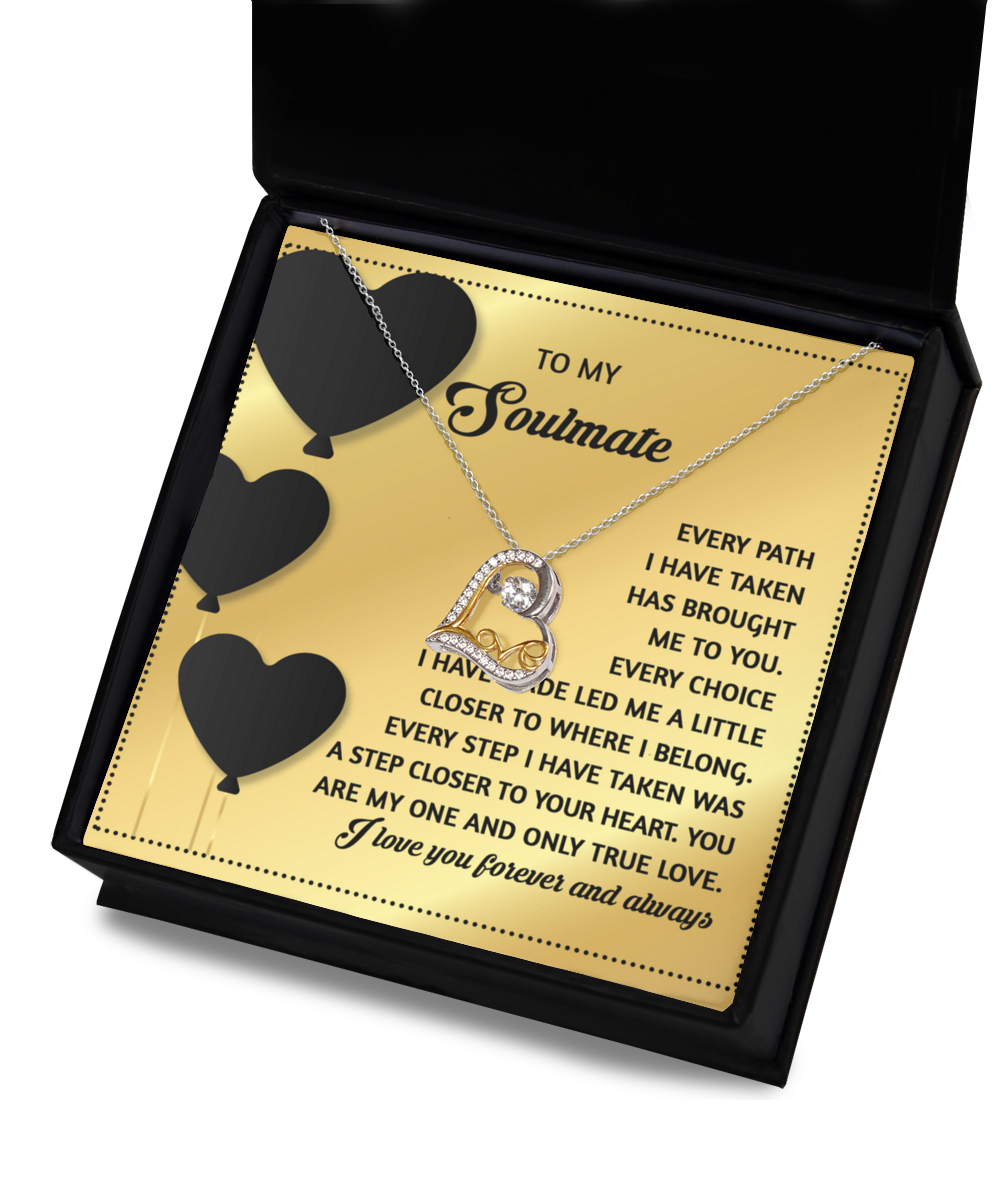 To My Soulmate - Love Dancing Heart Necklace – A Romantic Valentine’s Gift for Your One True Love - Mallard Moon Gift Shop